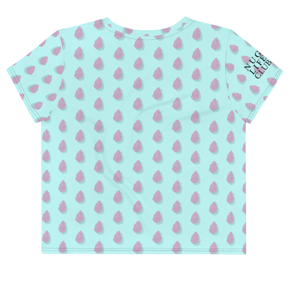 Pink Nug on Blue Croptop