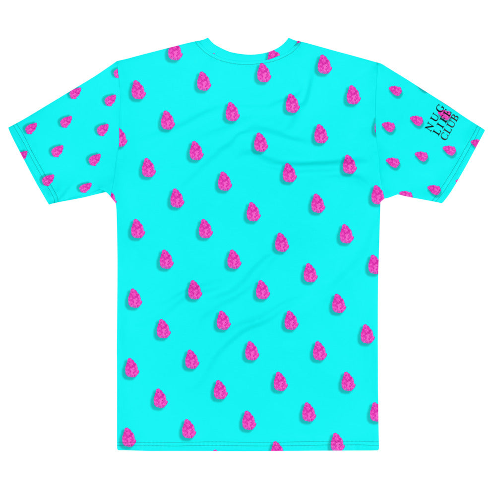 Pink Nug on Blue Tee