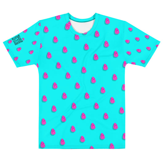 Pink Nug on Blue Tee